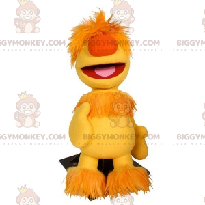 BIGGYMONKEY™ furry yellow man mascot costume. Puppet