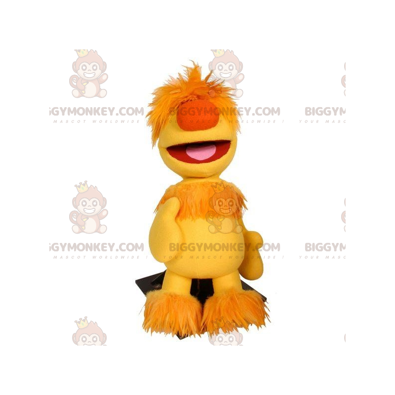 BIGGYMONKEY™ furry yellow man mascot costume. Puppet BIGGYMONKEY™ furry yellow man mascot costume. Puppet