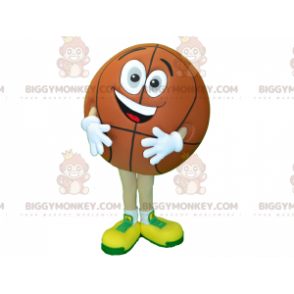 Hymyilevä pyöreä koripallo BIGGYMONKEY™ maskottiasu - Urheilun maskotti - BIGGYMONKEY_07411 - BiggyMonkey.com