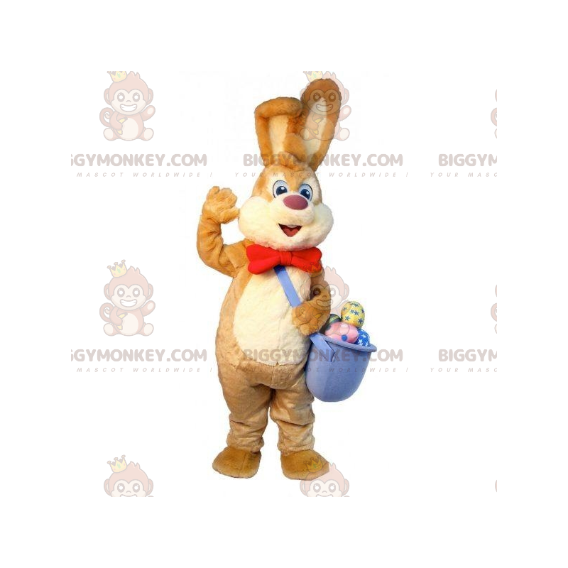 Costume de mascotte BIGGYMONKEY™ de lapin de Pâques marron et Costume de mascotte BIGGYMONKEY™ de lapin de Pâques marron et