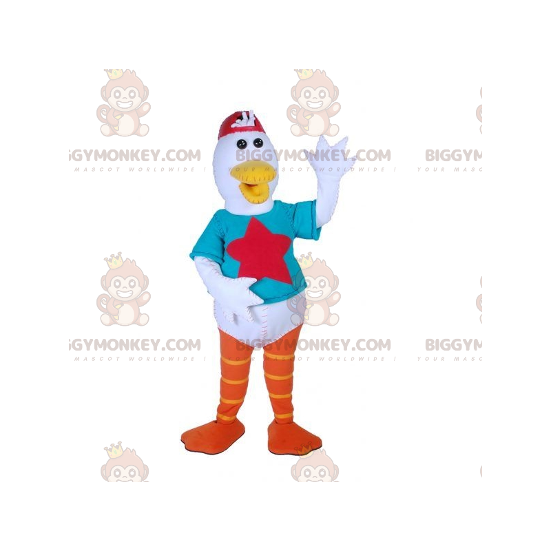 Costume de mascotte BIGGYMONKEY™ de mouette d'oiseau blanc avec Costume de mascotte BIGGYMONKEY™ de mouette d'oiseau blanc avec