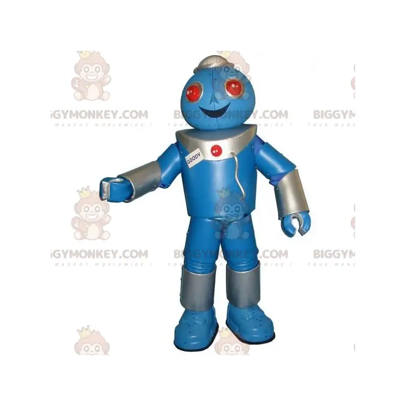 Kostým maskota šedého a modrého robota BIGGYMONKEY™. kostým Kostým maskota šedého a modrého robota BIGGYMONKEY™. kostým