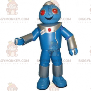 Grå og blå kæmpe robot BIGGYMONKEY™ maskotkostume. robot