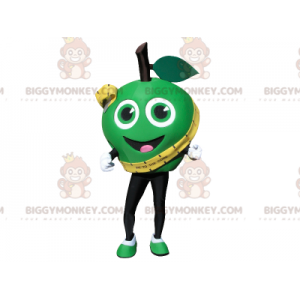 Costume de mascotte BIGGYMONKEY™ de pomme verte très souriante.