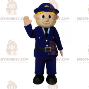 Traje de mascote da policial BIGGYMONKEY™ em uniforme. fantasia