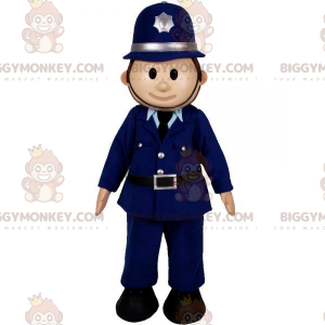 Poliisi BIGGYMONKEY™ maskottiasu. Mies poliisipukussa -