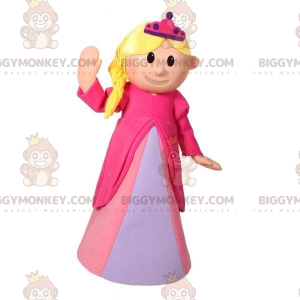 BIGGYMONKEY™ Mascottekostuum Blonde prinses gekleed in roze