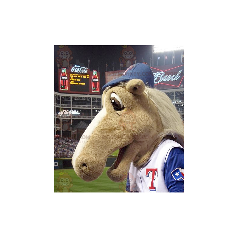 BIGGYMONKEY™ Costume da mascotte cavallo marrone chiaro in BIGGYMONKEY™ Costume da mascotte cavallo marrone chiaro in