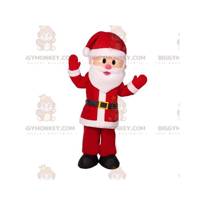 Disfraz de mascota Santa BIGGYMONKEY™ en traje rojo y blanco - Disfraz de mascota Santa BIGGYMONKEY™ en traje rojo y blanco -