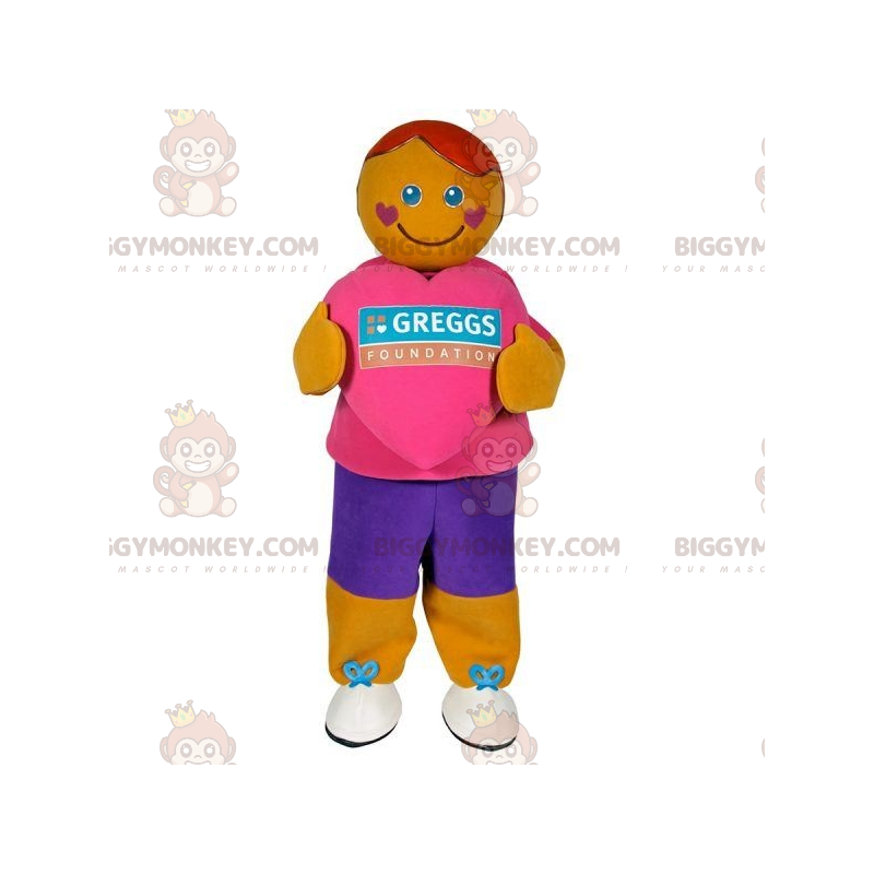 Costume de mascotte BIGGYMONKEY™ de bonhomme avec un cœur dans Costume de mascotte BIGGYMONKEY™ de bonhomme avec un cœur dans