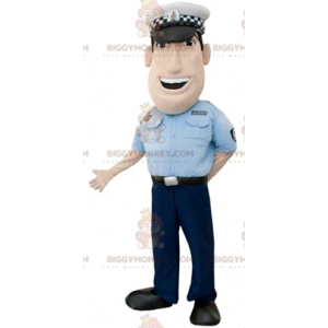 Muscle Policeman BIGGYMONKEY™ Mascot Costume. Man in police