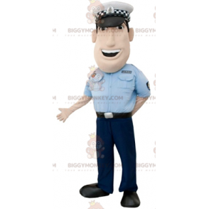 Muskelpolizist BIGGYMONKEY™ Maskottchenkostüm. Mann in
