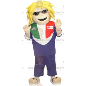 Στολή μασκότ Blond Man BIGGYMONKEY™ με γυαλιά και τσουλήθρες - Αρσενικές μασκότ - BIGGYMONKEY_07445 - BiggyMonkey.com