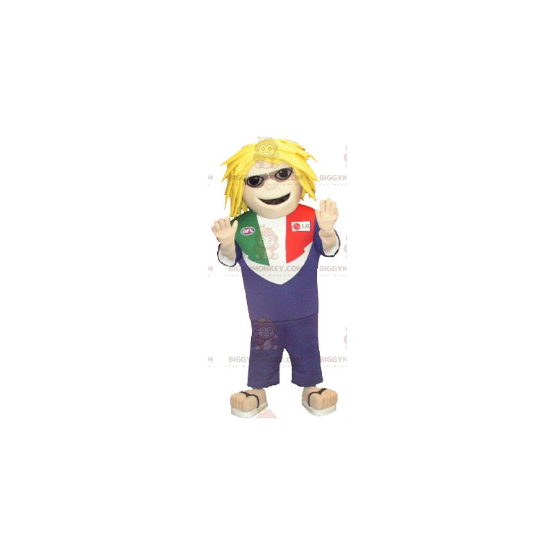 Costume de mascotte BIGGYMONKEY™ d'homme blond avec des Costume de mascotte BIGGYMONKEY™ d'homme blond avec des