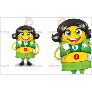 Costume de mascotte BIGGYMONKEY™ d'infirmière brune avec une