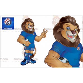 Kostium maskotki BIGGYMONKEY™ Bardzo muskularny brązowy lew w