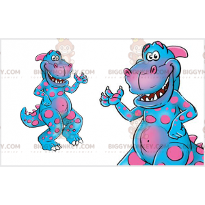 Costume de mascotte BIGGYMONKEY™ de dinosaure rose et bleu