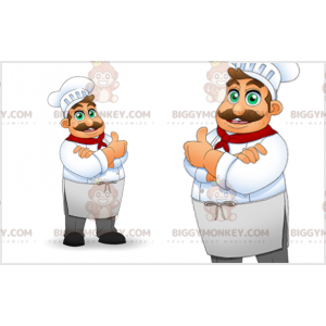 Costume da mascotte da chef BIGGYMONKEY™ con cappello. costume