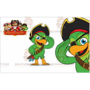 Green Parrot BIGGYMONKEY™ Mascot Costume with Eye Patch and Hat - Jungle animals - BIGGYMONKEY_07462 - BiggyMonkey.com