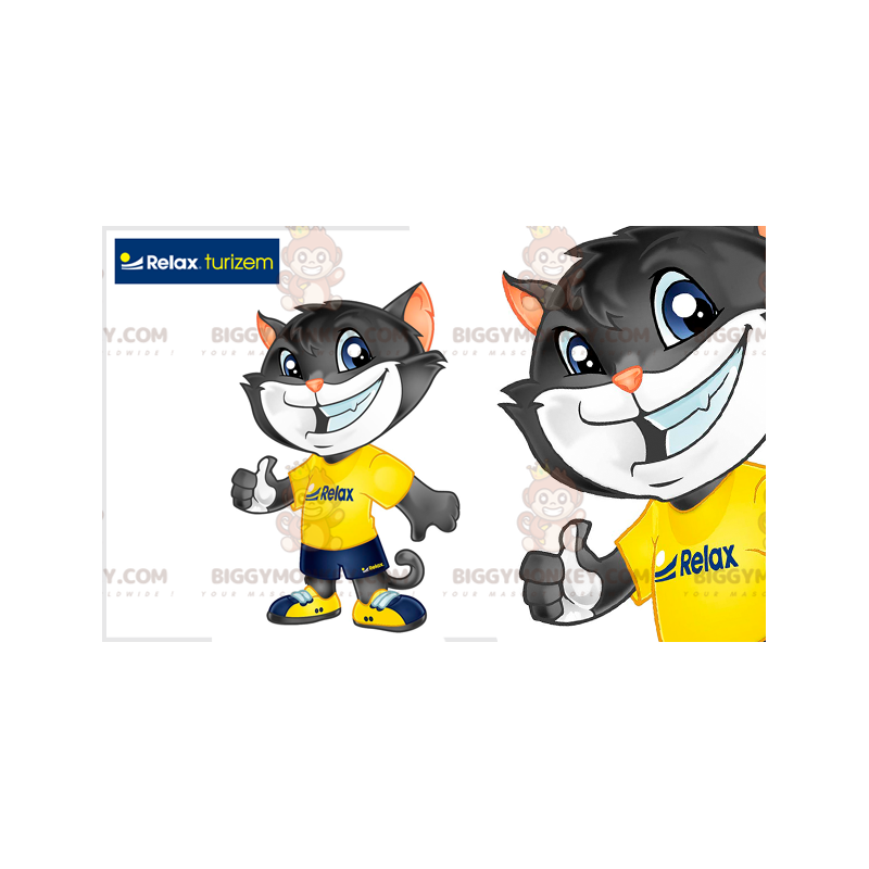 BIGGYMONKEY™ Costume da mascotte Gatto grigio e bianco in BIGGYMONKEY™ Costume da mascotte Gatto grigio e bianco in