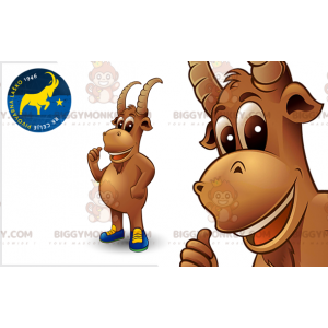 BIGGYMONKEY™ Mascottekostuum bruine geit gems met hoorns -