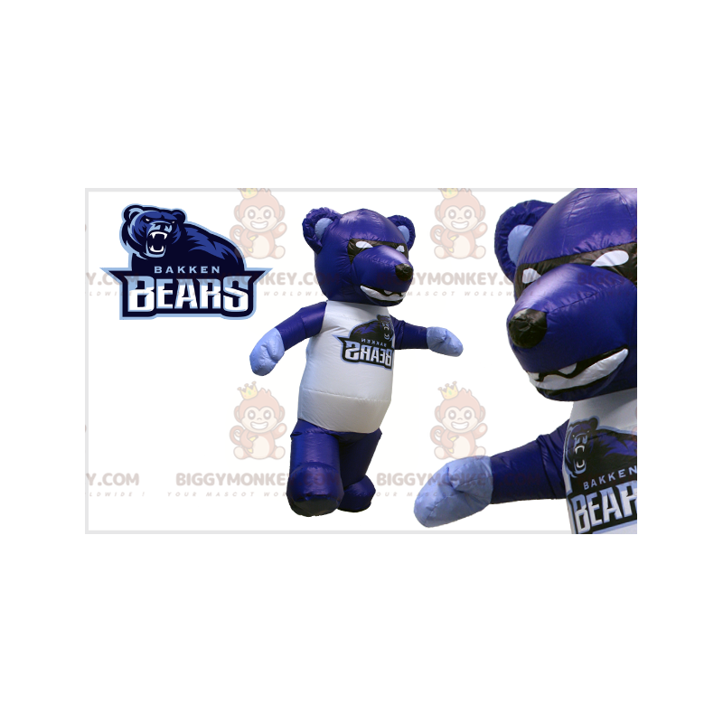 Giant Blue Black & White Bear BIGGYMONKEY™ Mascot Costume -