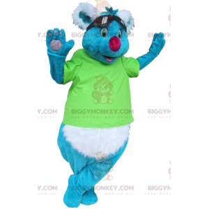 BIGGYMONKEY™ Μπλε και Λευκή Μασκότ Κοάλα με γυαλιά ηλίου -