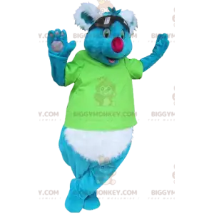 BIGGYMONKEY™ Μπλε και Λευκή Μασκότ Κοάλα με γυαλιά ηλίου -