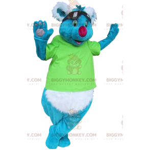 BIGGYMONKEY™ Μπλε και Λευκή Μασκότ Κοάλα με γυαλιά ηλίου -