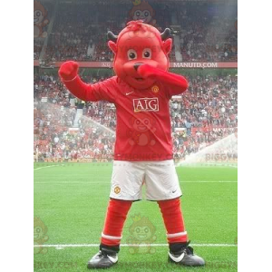 Traje de mascote do Urso Vermelho BIGGYMONKEY™ em roupas