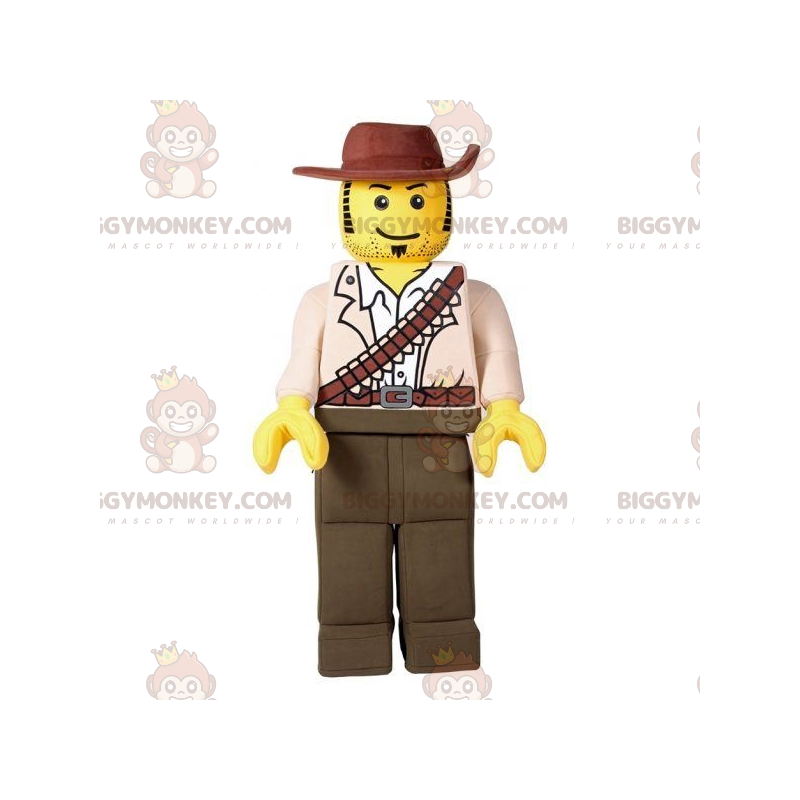 Lego BIGGYMONKEY™ mascottekostuum verkleed als cowboyjager - Mascottes beroemde mensen - BIGGYMONKEY_07487 - BiggyMonkey.com