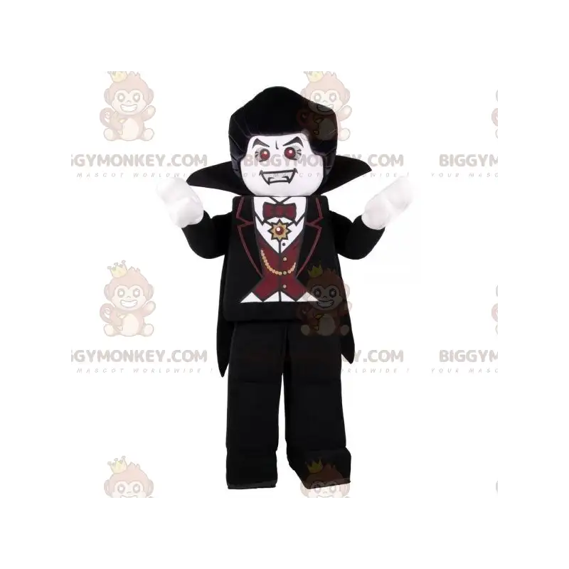 Χαριτωμένο μαύρο κοστούμι Vampire Lego BIGGYMONKEY™ μασκότ - Χαριτωμένο μαύρο κοστούμι Vampire Lego BIGGYMONKEY™ μασκότ -