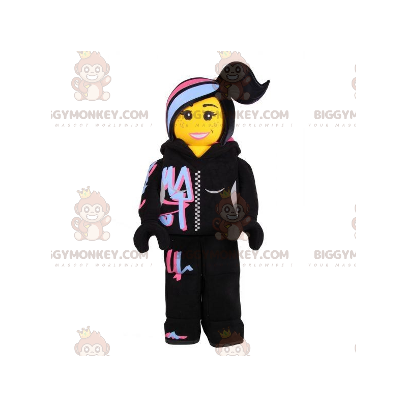 Costume de mascotte BIGGYMONKEY™ de Lego de femme en tenue de Costume de mascotte BIGGYMONKEY™ de Lego de femme en tenue de