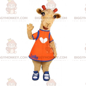 Kostým maskota Hnědá ovce Camel BIGGYMONKEY™. kozí kostým –