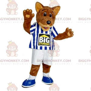 BIGGYMONKEY™ Brown Wolf Dog Mascot Costume In Sportswear –