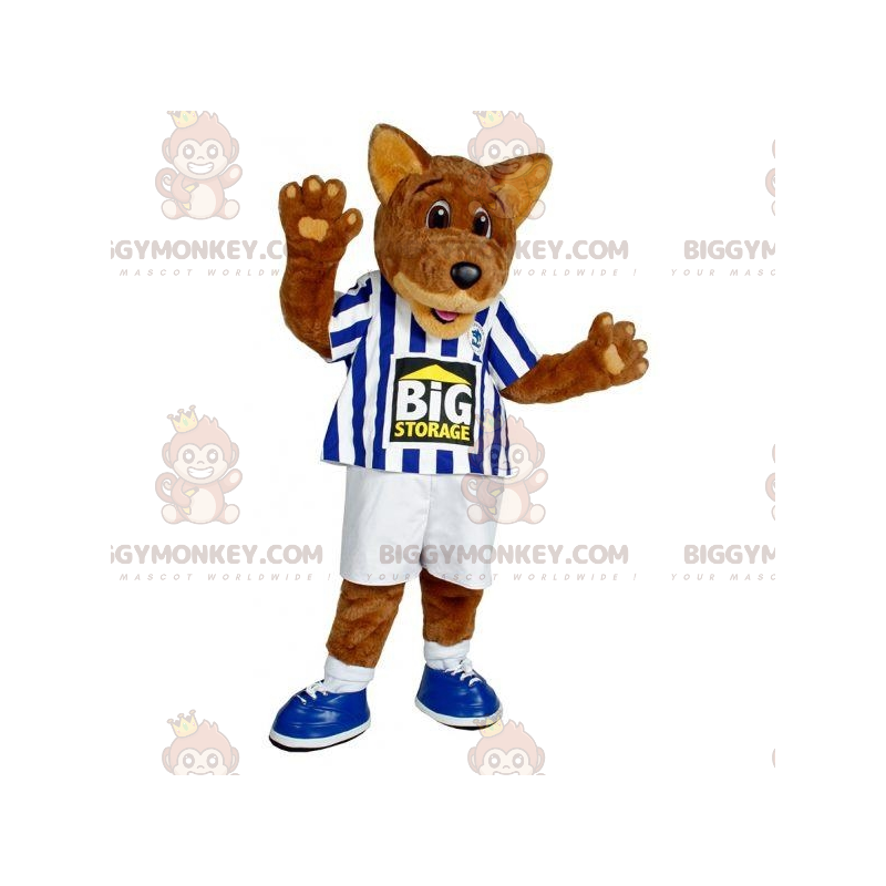BIGGYMONKEY™ Brown Wolf Dog Mascot Costume In Sportswear –
