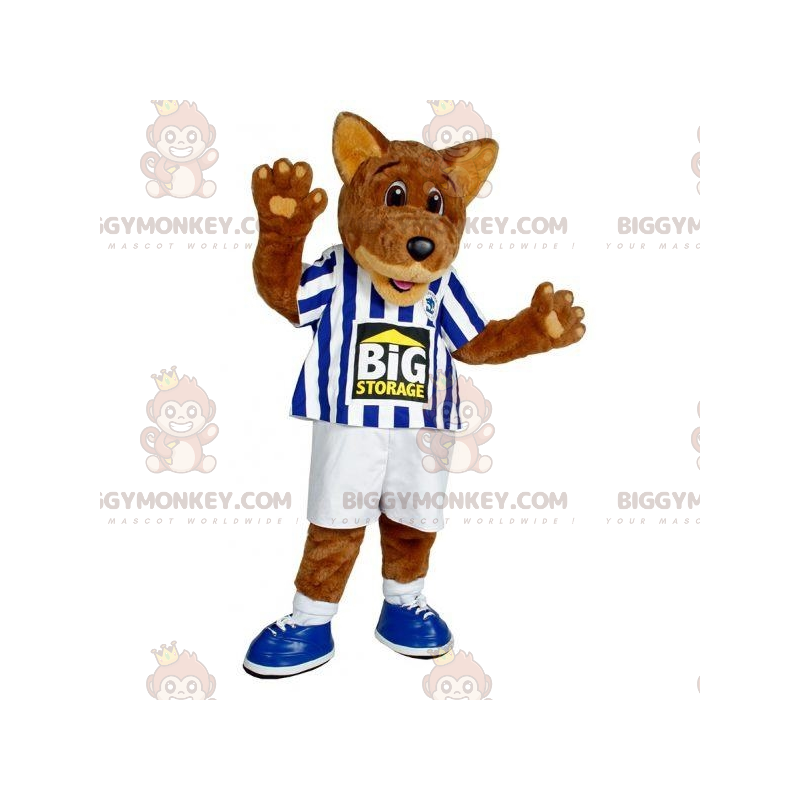 BIGGYMONKEY™ Brown Wolf Dog Mascot Costume In Sportswear - BIGGYMONKEY™ Brown Wolf Dog Mascot Costume In Sportswear -