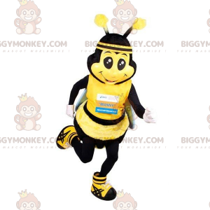 Kostým maskota BIGGYMONKEY™ obří žluté a černé včely. Kostým