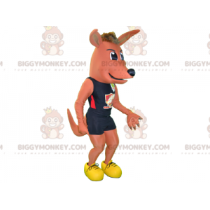 BIGGYMONKEY™ maskottiasu vaaleanpunainen koira urheilupaidassa