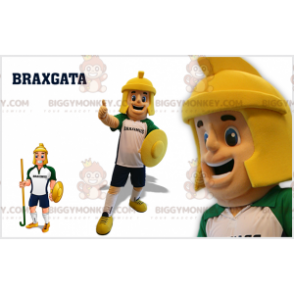 Gladiator Man BIGGYMONKEY™ Mascot Costume with Helmet and