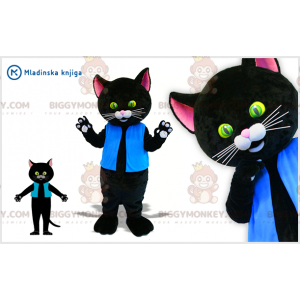 Traje de mascote BIGGYMONKEY™ Gato preto gigante com lindos