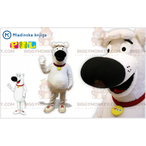 Cute Plump White & Black Dog BIGGYMONKEY™ Mascot Costume -