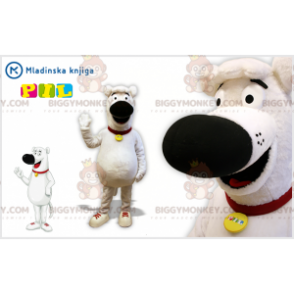 Cute Plump White & Black Dog BIGGYMONKEY™ Mascot Costume -