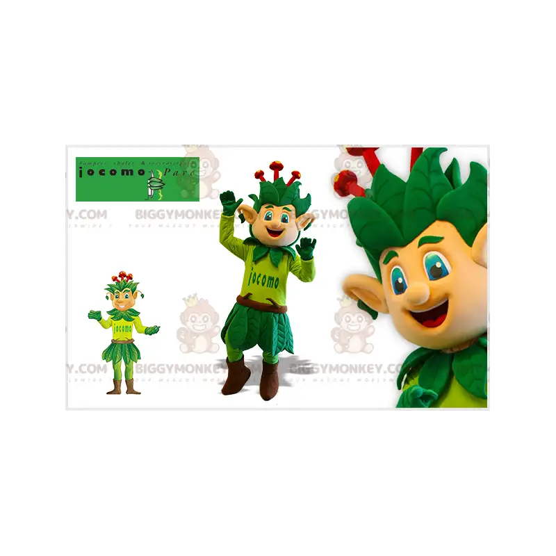 Kæmpegrønt og rødt blomstertræ BIGGYMONKEY™ maskotkostume - Kæmpegrønt og rødt blomstertræ BIGGYMONKEY™ maskotkostume -