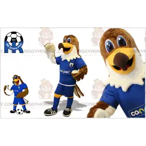 BIGGYMONKEY™ Mascot Costume Brown And White Eagle In Footballer