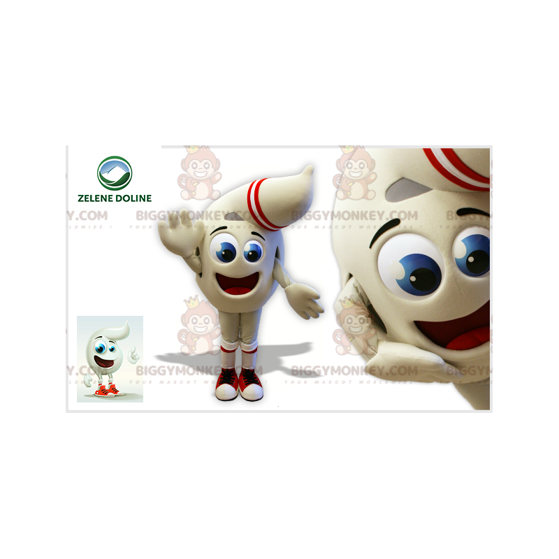 Valkoinen jättiläismäinen lumiukko BIGGYMONKEY™ maskottiasu - Valkoinen jättiläismäinen lumiukko BIGGYMONKEY™ maskottiasu -