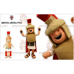 Στολή μασκότ Gladiator BIGGYMONKEY™ ντυμένη με μπεζ και κόκκινο στολή - Ανθρώπινες Μασκότ - BIGGYMONKEY_07563 - BiggyMonkey.com