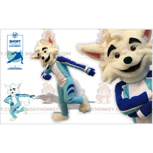 BIGGYMONKEY™ White Wolf Fox Dog-mascottekostuum in