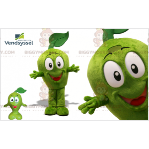 Very smiling green apple BIGGYMONKEY™ mascot costume. giant