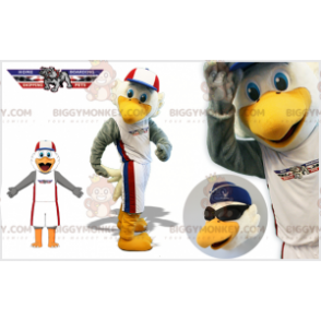 BIGGYMONKEY™ Maskottchenkostüm grauer und weißer Adler in